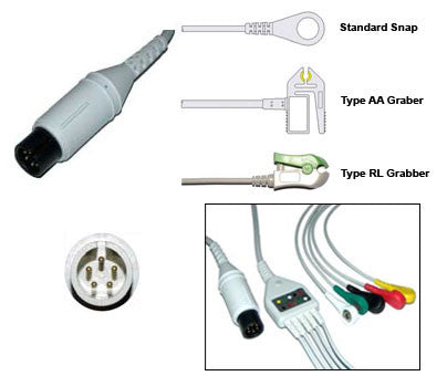 Spacelabs Burdick Ge Corome Ecg Cable With Leads