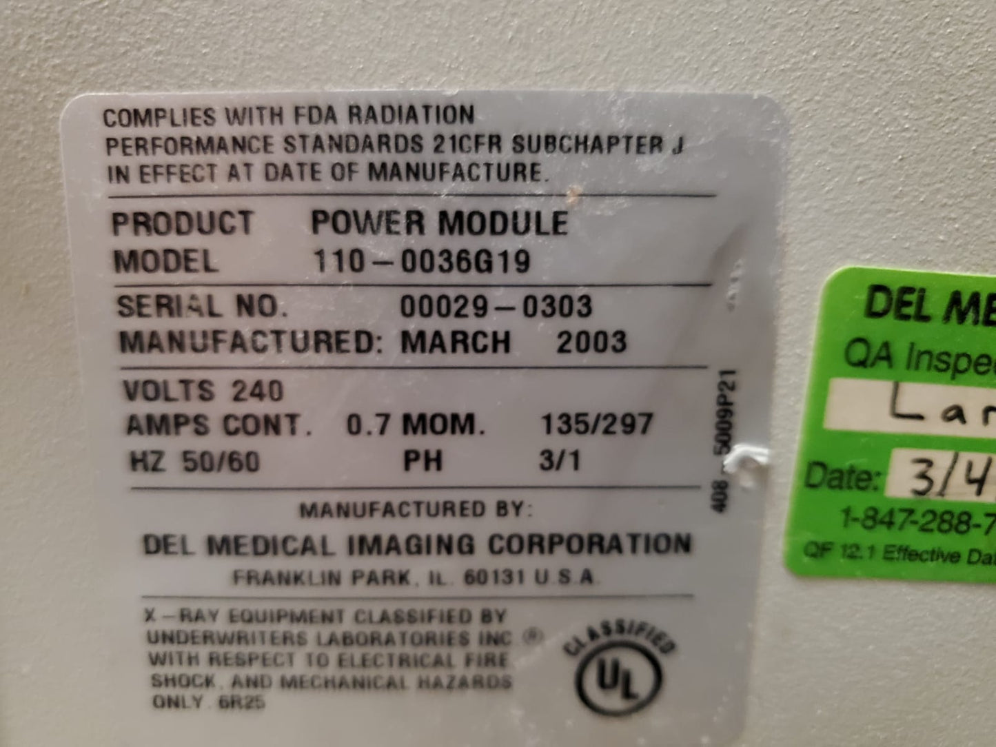 2005 DELL Medical RAD-ROOM - Ceiling Stand with Floating Table