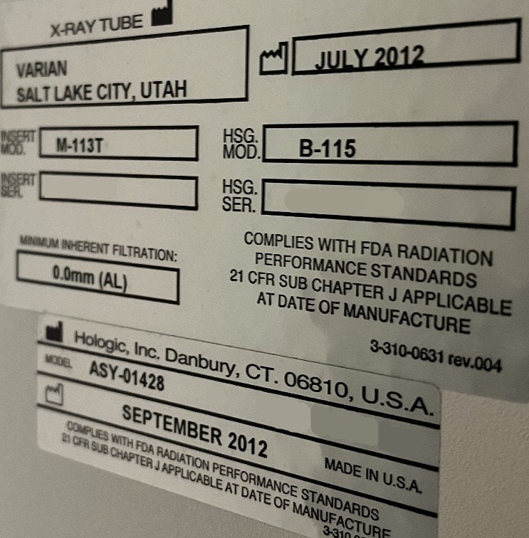 2012 Hologic Selenia 2D Mammography System