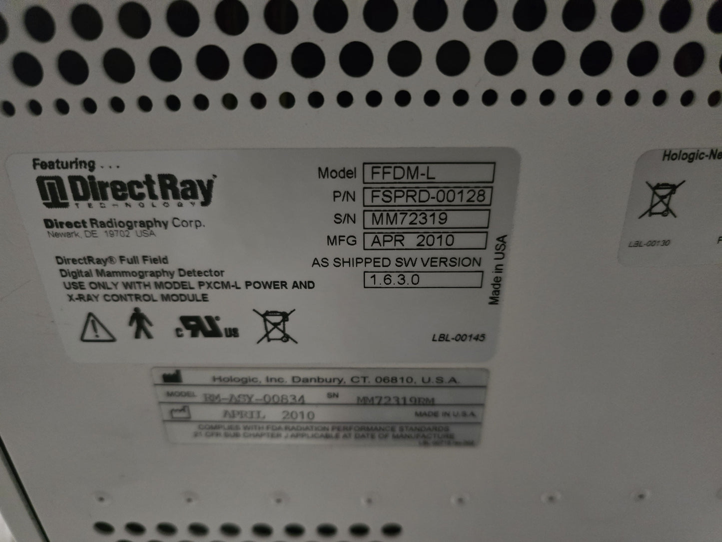 HOLOGIC SELENIA DIGITAL Mammo System With 2010 Detector