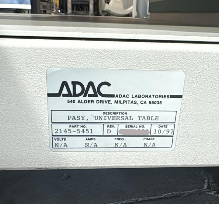 ADAC Pasy Universal Radiographic Table 2145-5451 – 1997