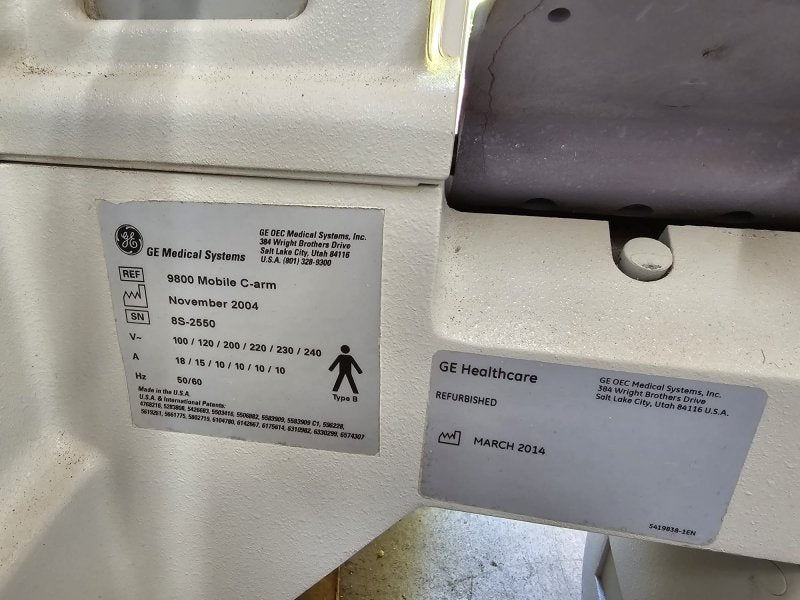 GE OEC 9800 Plus C - ARM Orthopedics UPGRADE 2014 - inCAV Medical Imaging Equipment
