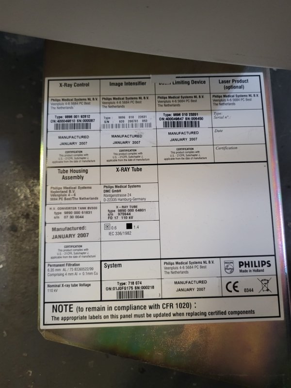 PHILIPS BV Endura 2007 - Orthpedic C - arm - inCAV Medical Imaging Equipment