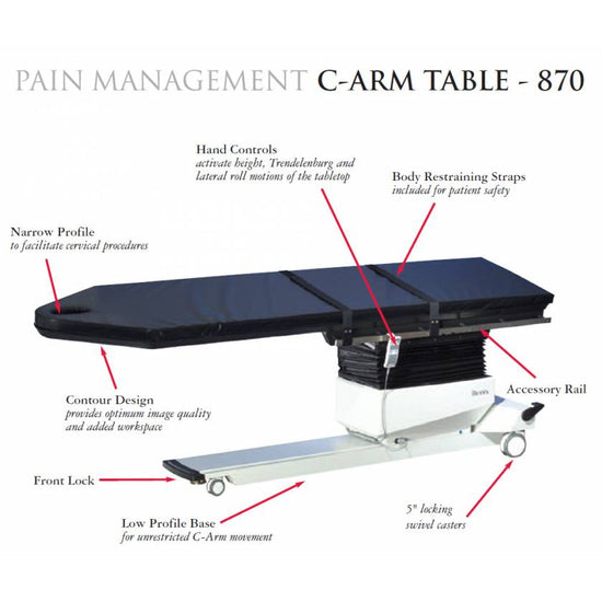 BIODEX Pain Management C-arm table Contour Design
