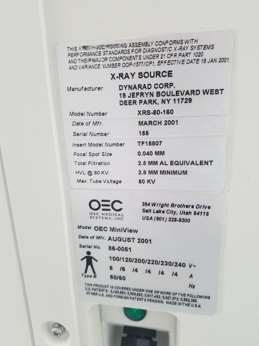 2001 OEC 6800 MiniView - inCAV Medical Imaging Equipment