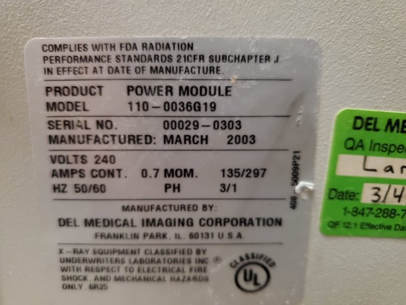 2005 DELL Medical RAD - ROOM - Ceiling Stand with Floating Table - inCAV Medical Imaging Equipment