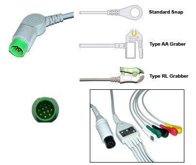 Bruker Odam Ecg Cable With Leads