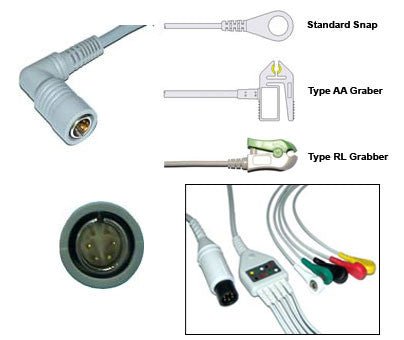 Colin Bp88 Bp306 Ecg Cable With Leads - inCAV Medical Imaging Equipment