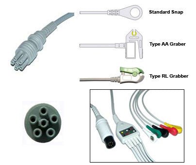 Colin Bp88S Ecg Cable With Leads - inCAV Medical Imaging Equipment
