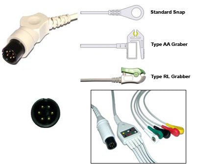 Datascope Ecg Cable With Leads - inCAV Medical Imaging Equipment