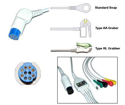 Datex As3 Cardiocap Light M Ecg Cable With Leads - inCAV Medical Imaging Equipment