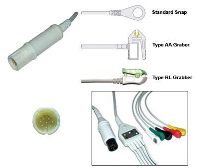 Drager Siemens Babylog Baby Ecg Cable With Leads - inCAV Medical Imaging Equipment