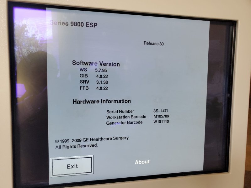 GE OEC 9800 Plus ESP - Super C with Flat Pannel LCD Software Release 30 C - ARM - inCAV Medical Imaging Equipment