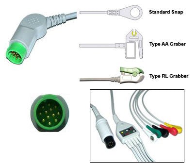 Kontron 7000 7135 K2000 Kaat Ecg Cable With Leads - inCAV Medical Imaging Equipment