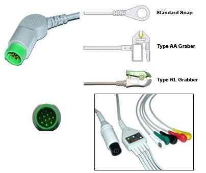 L&T India Dlanet50 Ecg Cable With Leads - inCAV Medical Imaging Equipment