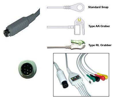 Mek M160246 M360697 Ecg Cable With Leads - inCAV Medical Imaging Equipment