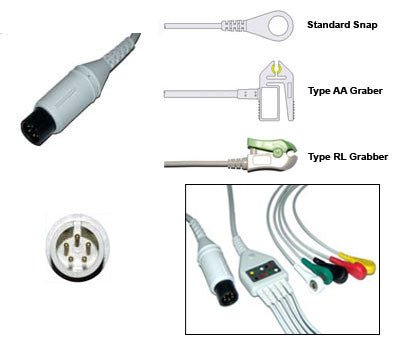 Mennen Horizon Microsolo P Ecg Cable With Leads - inCAV Medical Imaging Equipment