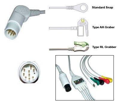 Mennen Horizon Series Ecg Cable With Leads - inCAV Medical Imaging Equipment