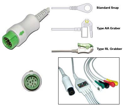 Mindray PM5000 PM6000 ECG Cable With Leads - inCAV Medical Imaging Equipment