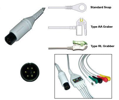 Mindray Pm9000 Pm8000 Pm700 Ecg Cable With Leads - inCAV Medical Imaging Equipment