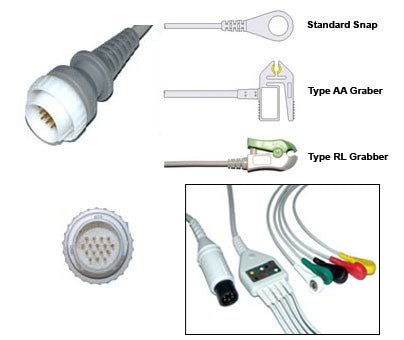Nec 3M12 Ecg Cable With Leads - inCAV Medical Imaging Equipment