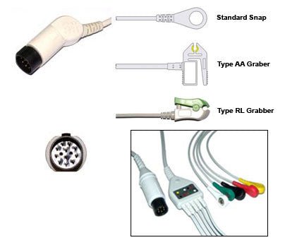 Nihon Kohden Bsm Omp Tec Ecg Cable With Leads - inCAV Medical Imaging Equipment
