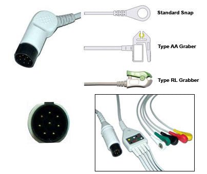 Nihon Kohden Oec Series Ecg Cable With Leads - inCAV Medical Imaging Equipment