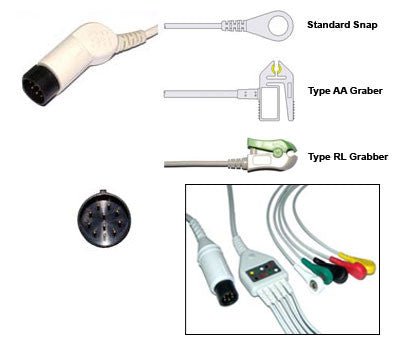 Nihon Kohden Tec 7261K Tec Ecg Cable With Leads - inCAV Medical Imaging Equipment
