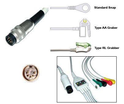 Petas Ecg Cable With Leads - inCAV Medical Imaging Equipment