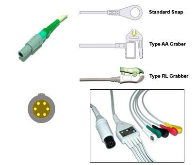 Petas Kma160R 165R 260R 250 Ecg Cable With Leads - inCAV Medical Imaging Equipment