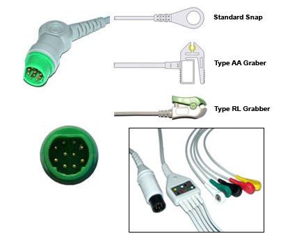 Siemens Sirecust Ecg Cable With Leads - inCAV Medical Imaging Equipment