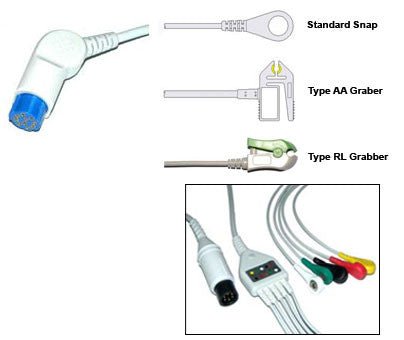 S&W Artema Diascope Ecg Cable With Leads - inCAV Medical Imaging Equipment