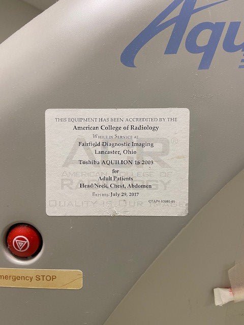 Toshiba Aquilion 16 Slice CT Scanner - inCAV Medical Imaging Equipment