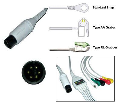 Welch Allyn Propaq Encore A Ecg Cable With Leads - inCAV Medical Imaging Equipment